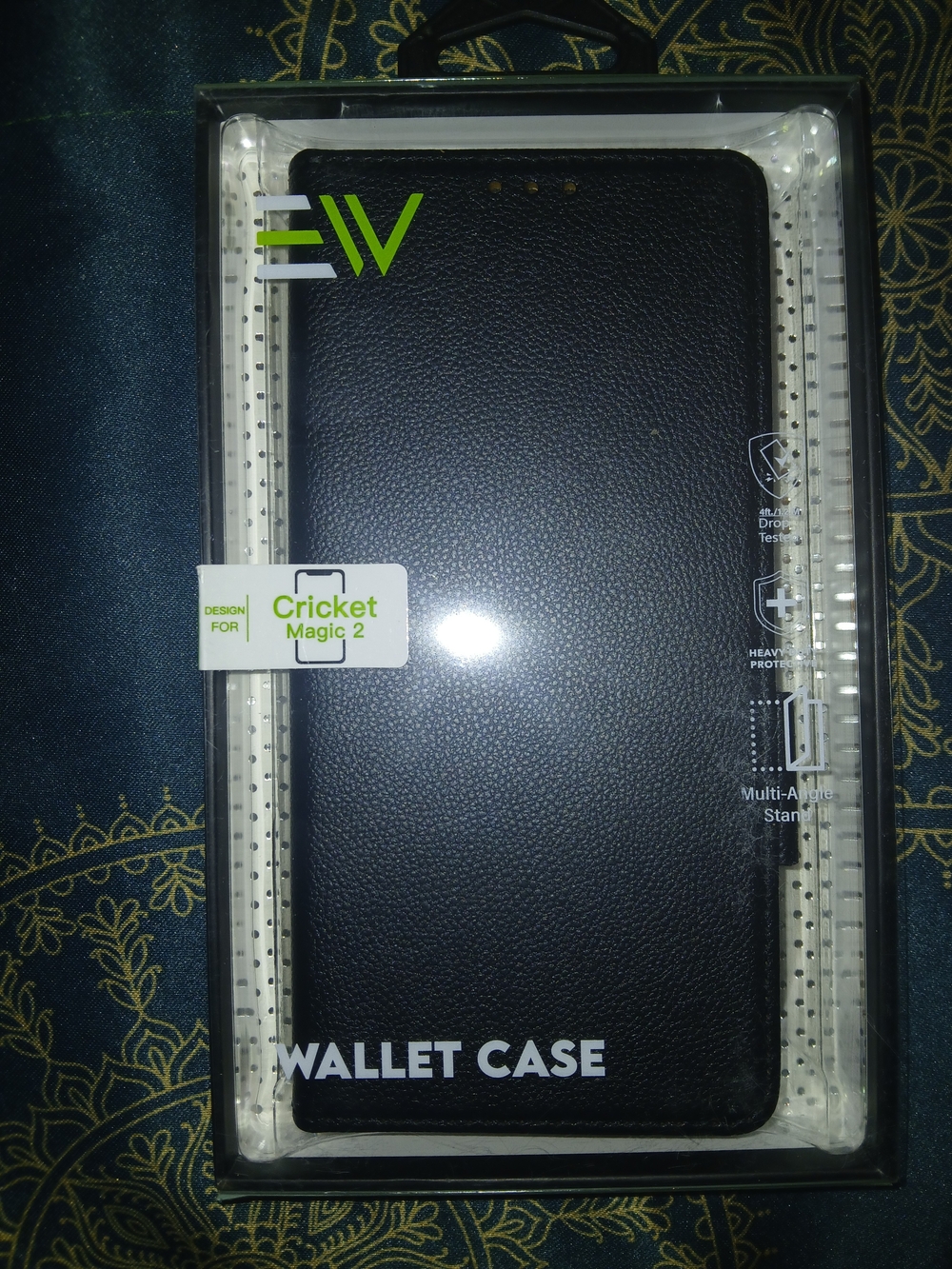 Wallet Folio Case for Cricket Magic 2 - Black